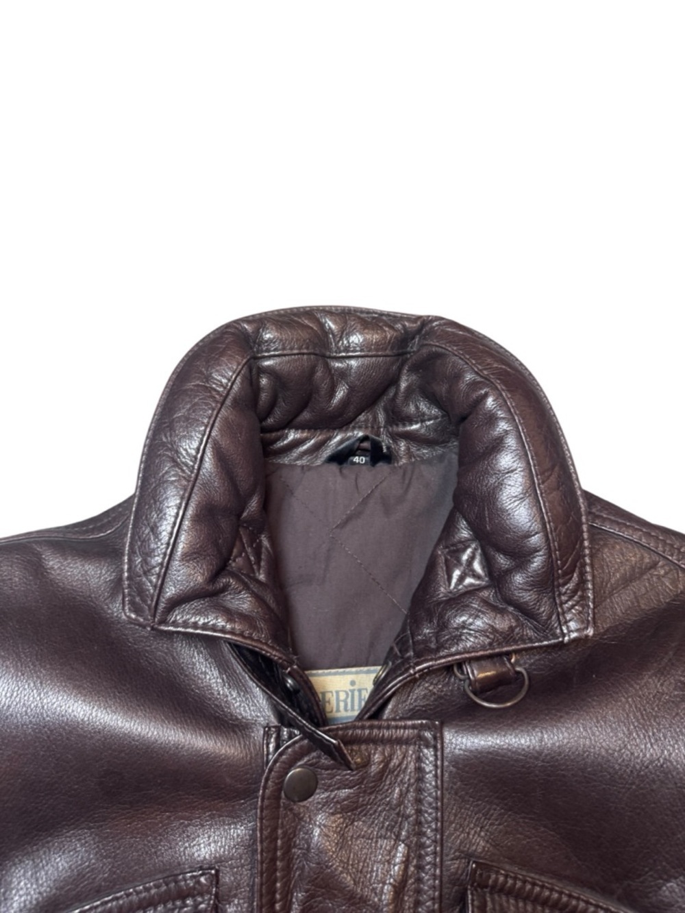 Vtg  American Eagle Outfitters Aviator Messageries Aeriennes Leather Jacket 40 - Picture 6 of 12